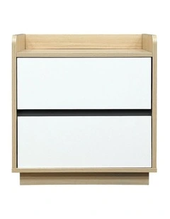 Fab Habitat Raka Bedside Table with 2 Drawers in White and Natural