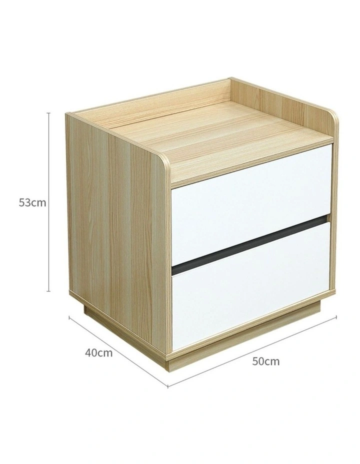 Fab Habitat Raka Bedside Table with 2 Drawers in White and Natural image 5