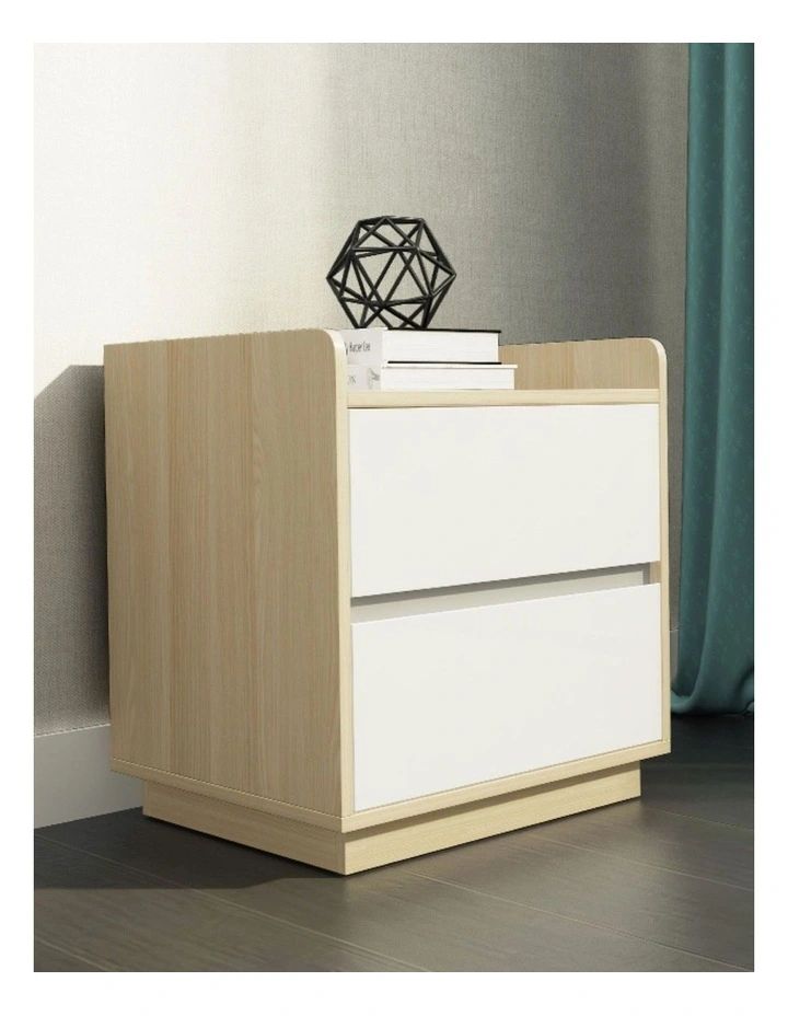 Fab Habitat Raka Bedside Table with 2 Drawers in White and Natural image 6