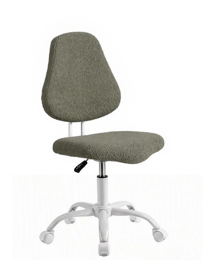 Artiss Armless Office Chair Ergonomic Soft Fleece Height Adjustable Vanity Desk Chair Green image 1