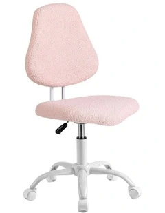 Artiss Armless Office Chair Ergonomic Soft Fleece Height Adjustable Vanity Desk Chair Pink