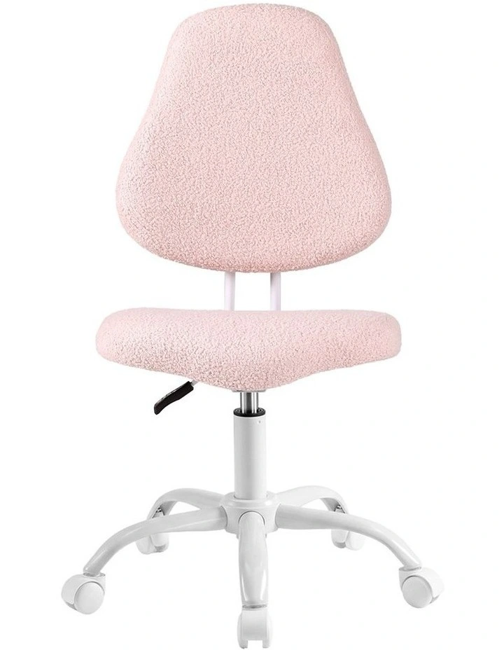 Artiss Armless Office Chair Ergonomic Soft Fleece Height Adjustable Vanity Desk Chair Pink image 3