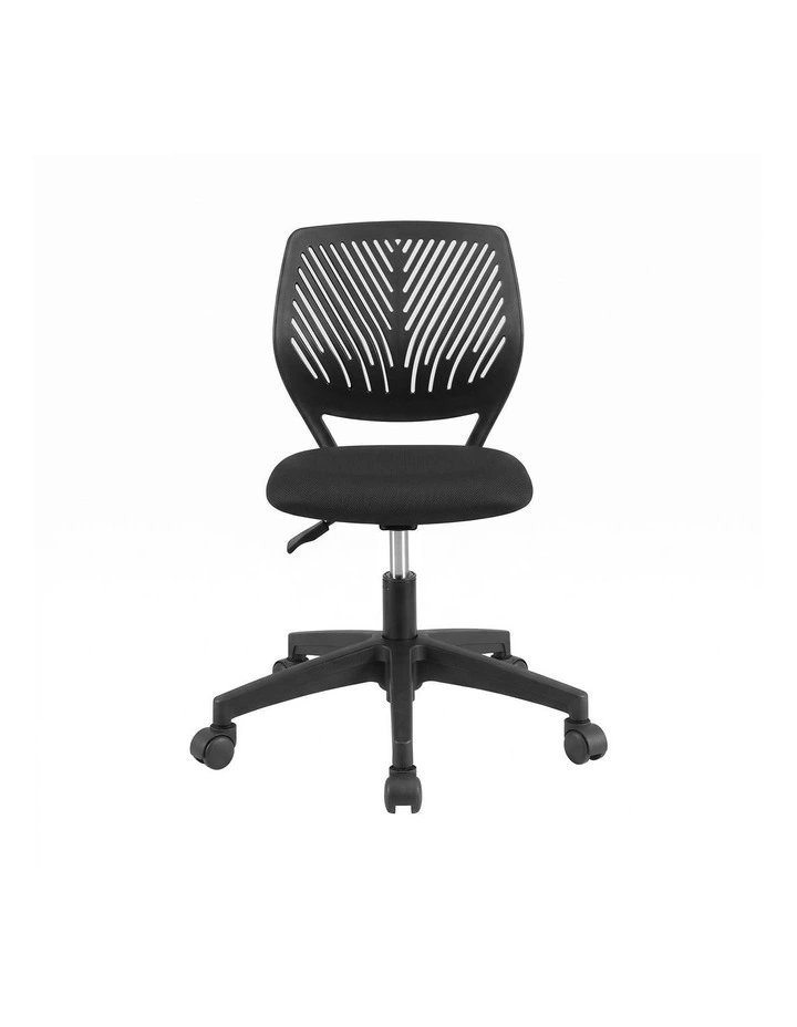 Artiss Ergonomic Office Chair Armless Study Chair Height Adjustable for Girls Boys Teens Black image 3