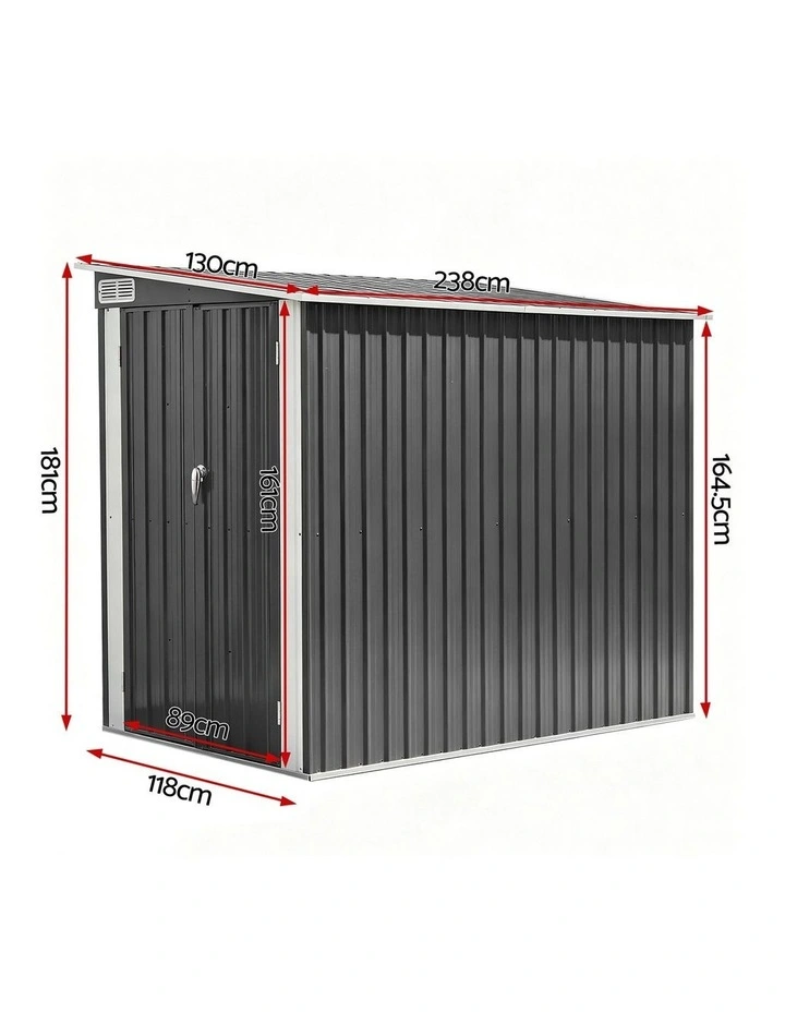 Giantz Garden Shed 118x238cm Lean To Bike Shelter Backyard Outdoor Storage image 2