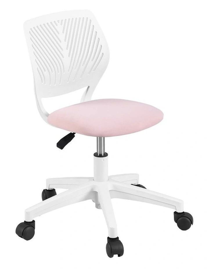 Artiss Ergonomic Office Chair Armless Study Chair Height Adjustable for Girls Boys Teens Pink image 1