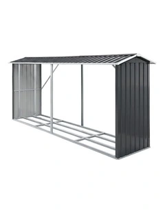 Giantz Firewood Storage Shed 334.5CM x 92CM Outdoor Log Rack Galvanised Steel Wood Holder