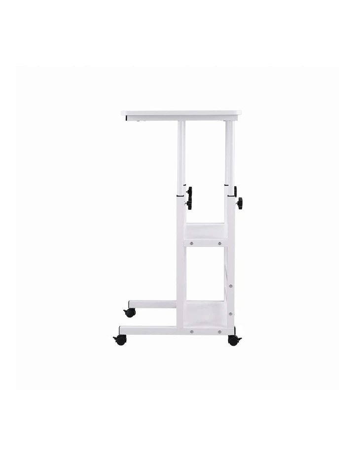 Artiss Laptop Desk Height Adjustable Mobile Workstation Computer Desks 60CM White image 3