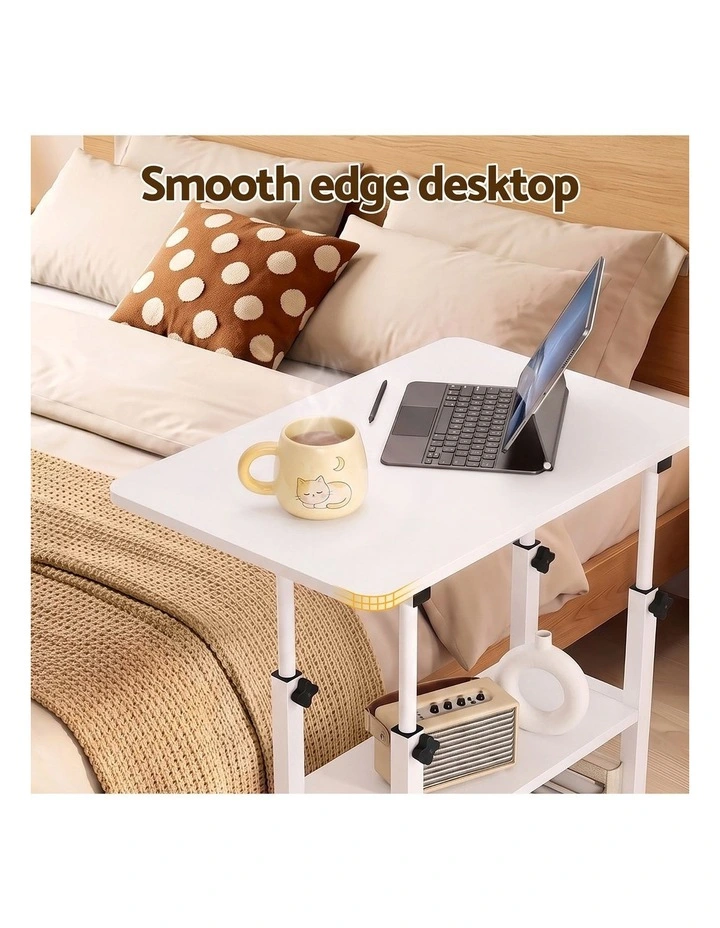 Artiss Laptop Desk Height Adjustable Mobile Workstation Computer Desks 60CM White image 4