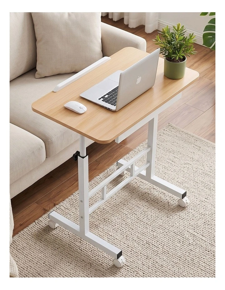 Artiss Adjustable Laptop Desk Mobile Bedside Table Hidden Storage Wood image 6