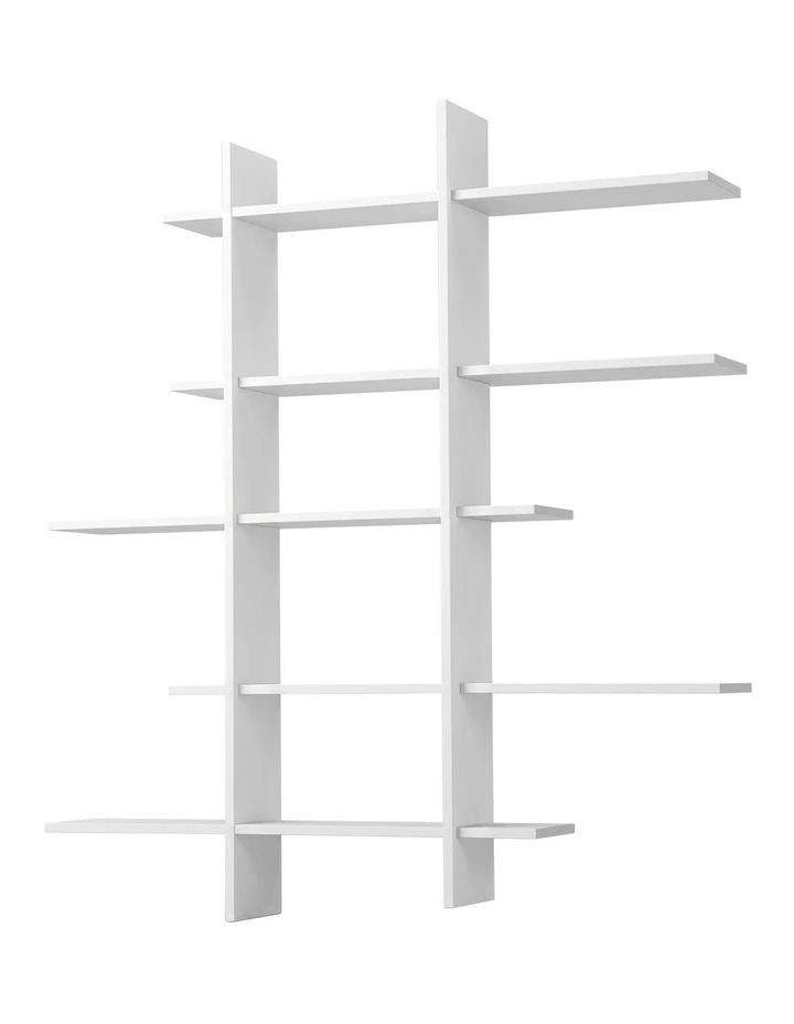 Artiss 15-Section Wall Mounted Floating Bookshelf Display Rack 116x18x129cm image 1