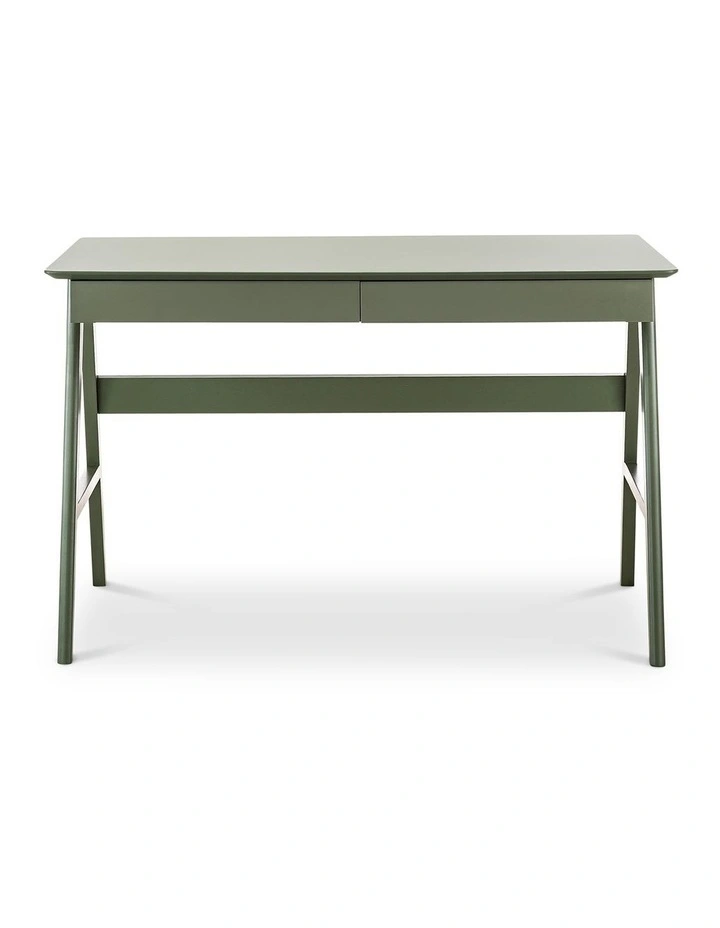 Aleksander 2 Drawer Writing Desk in Olive Green image 2