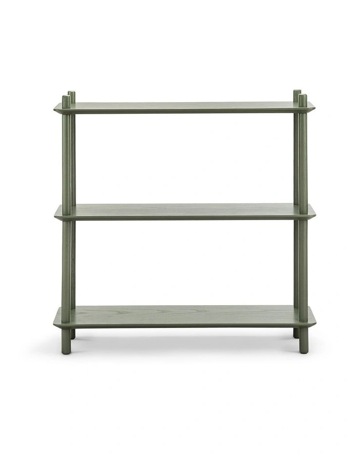Rakk 3 Tier Low Bookshelf in Olive Green image 2