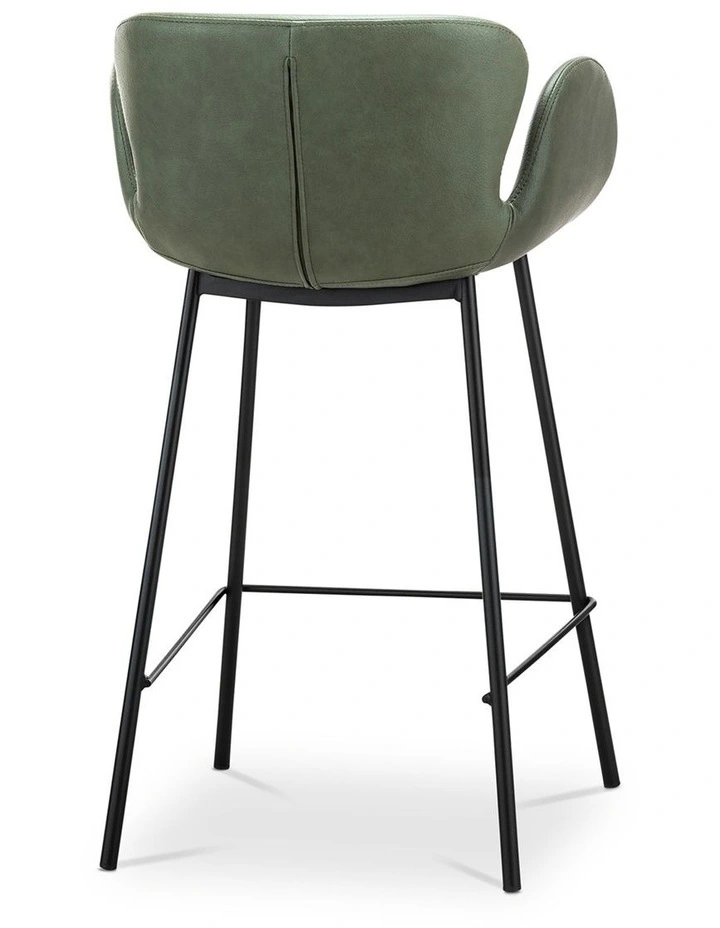 Lennox Set of 2 Vegan Leather Barstool in Vintage Charcoal image 4