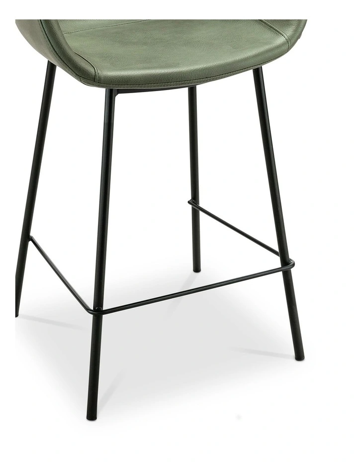 Lennox Set of 2 Vegan Leather Barstool in Vintage Charcoal image 6
