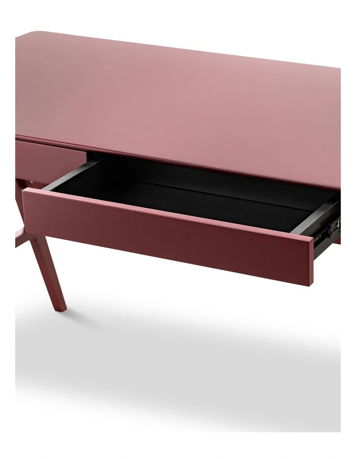 Aleksander 2 Drawer Writing Desk in Burgundy Red image 4