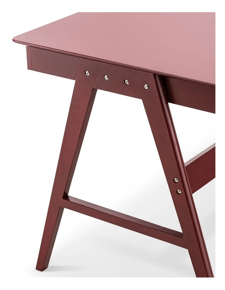 Aleksander 2 Drawer Writing Desk in Burgundy Red image 5