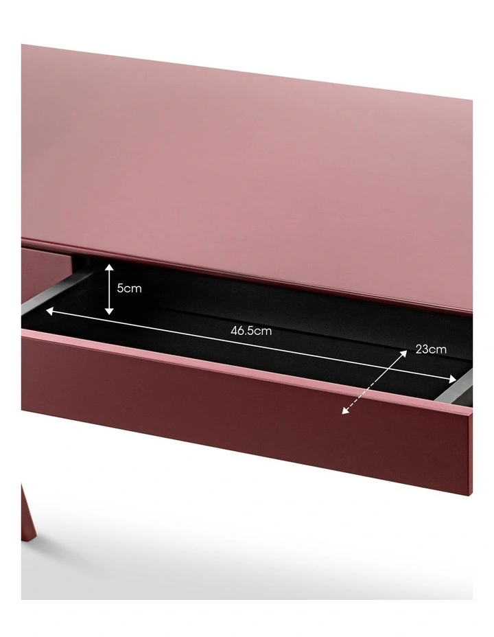 Aleksander 2 Drawer Writing Desk in Burgundy Red image 7