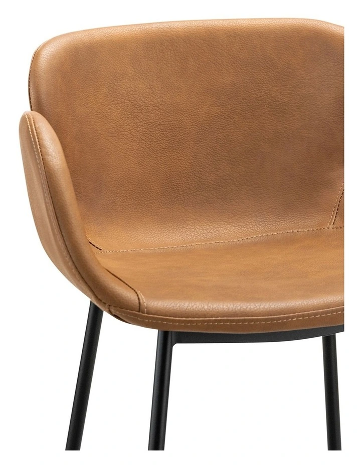 Lennox Set of 2 Vegan Leather Barstool in Vintage Tan image 5