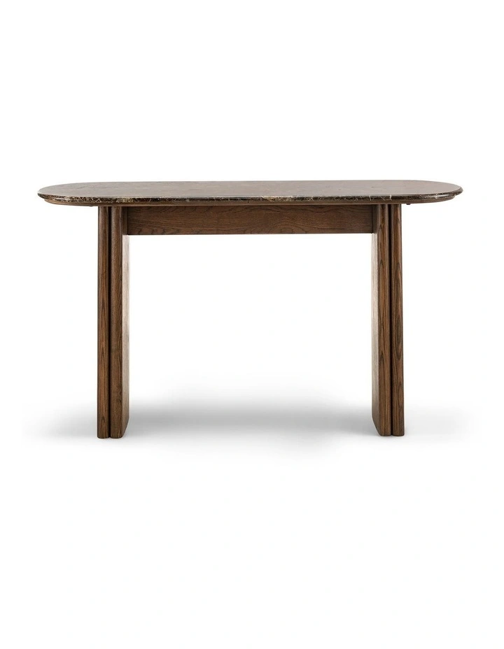 Erecelia 140cm Dark Emperador Marble Console Table image 2