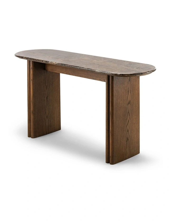 Erecelia 140cm Dark Emperador Marble Console Table image 3