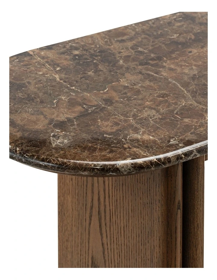Erecelia 140cm Dark Emperador Marble Console Table image 4