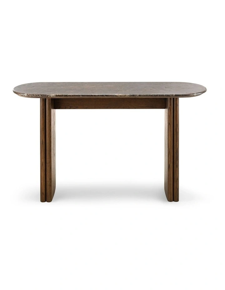 Erecelia 140cm Dark Emperador Marble Console Table image 6