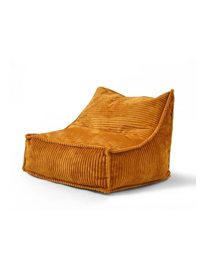 Cadence & Co. Mini Wilde Ribbed Luxe Fleece Beanbag Lounge Cover in Mustard image 2