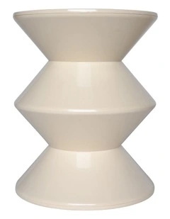 Totem Sculptural Round Side Table | Beige