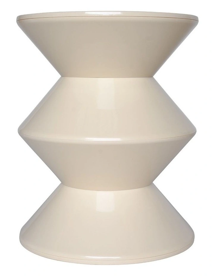 Totem Sculptural Round Side Table | Beige image 1