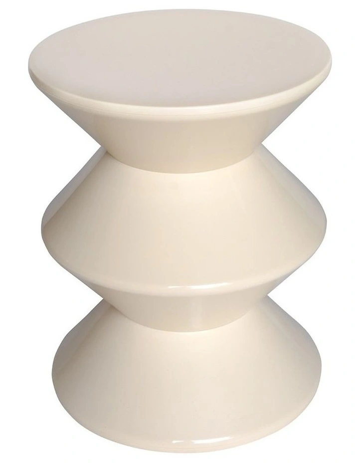 Totem Sculptural Round Side Table | Beige image 2