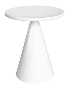 Pinnacle Pedestal Round Side Table | White