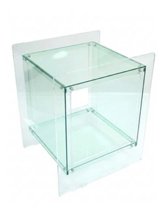 Light Green Acrylic End Table Modern Cube Side Table With Open Shelf
