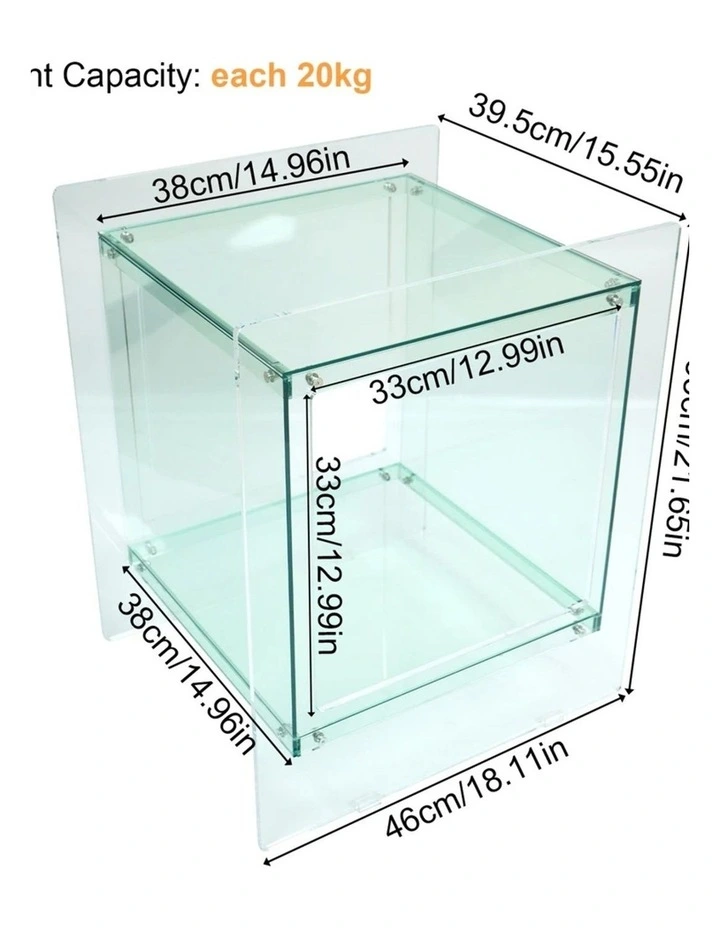 Light Green Acrylic End Table Modern Cube Side Table With Open Shelf image 3