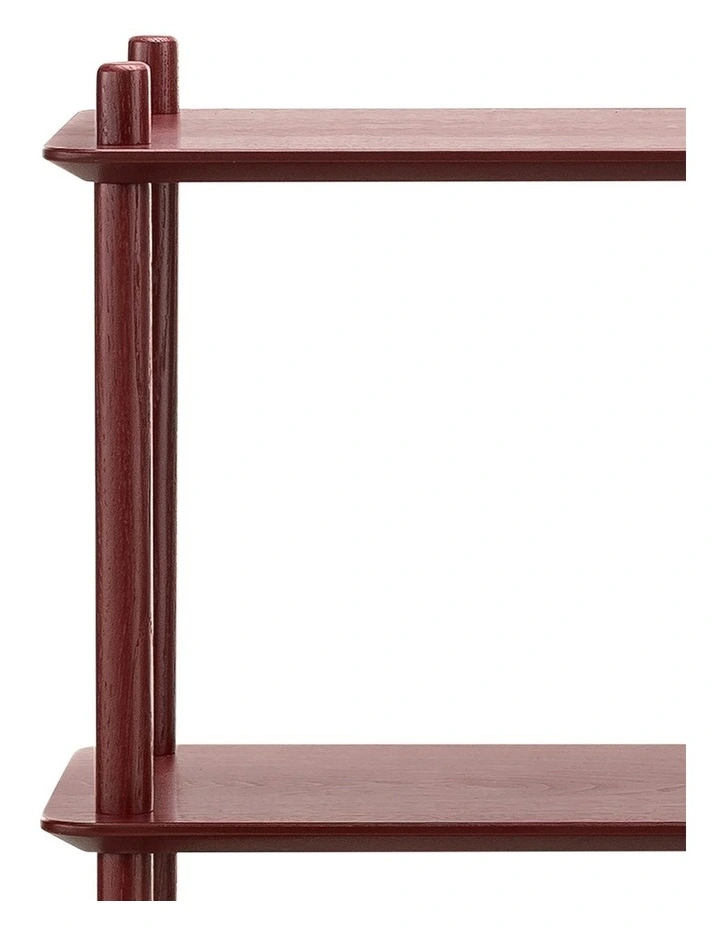 Rakk 3 Tier Low Bookshelf in Burgundy Red image 4
