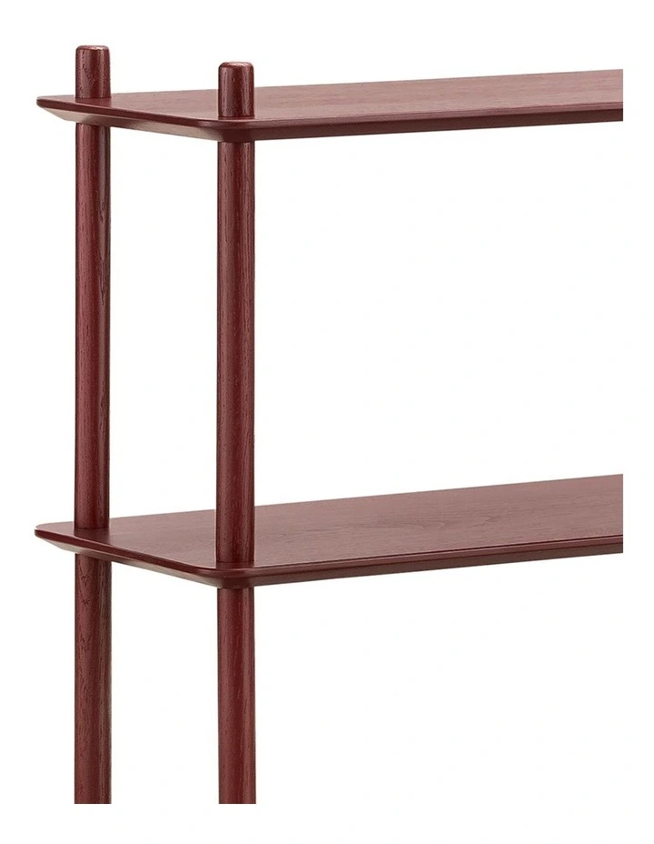 Rakk 3 Tier Low Bookshelf in Burgundy Red image 5