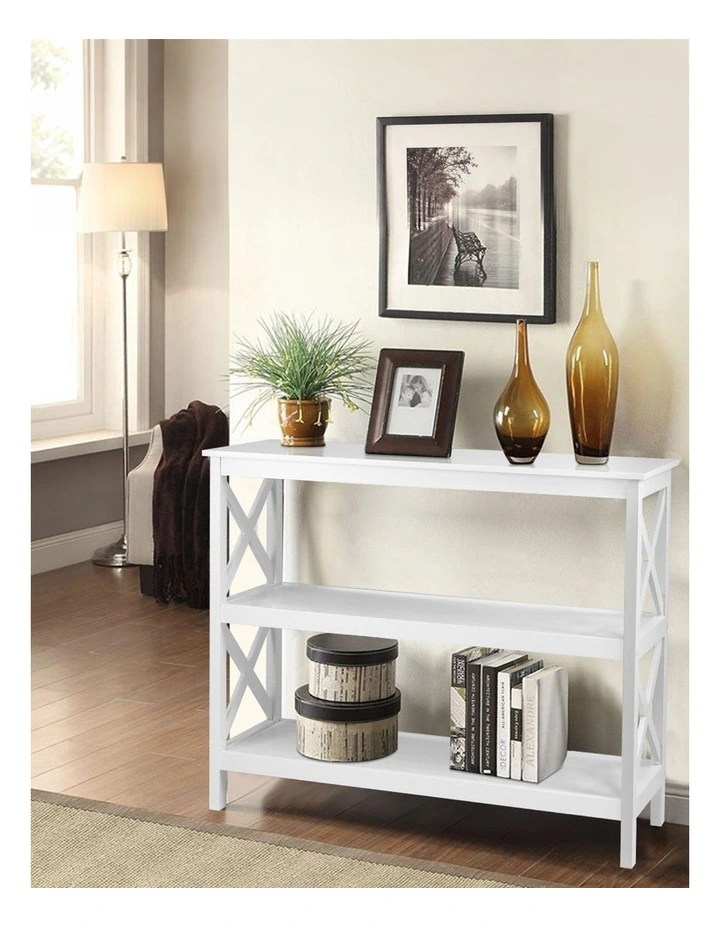 HOMFURN White 3-Tier Console Table 1cm image 2