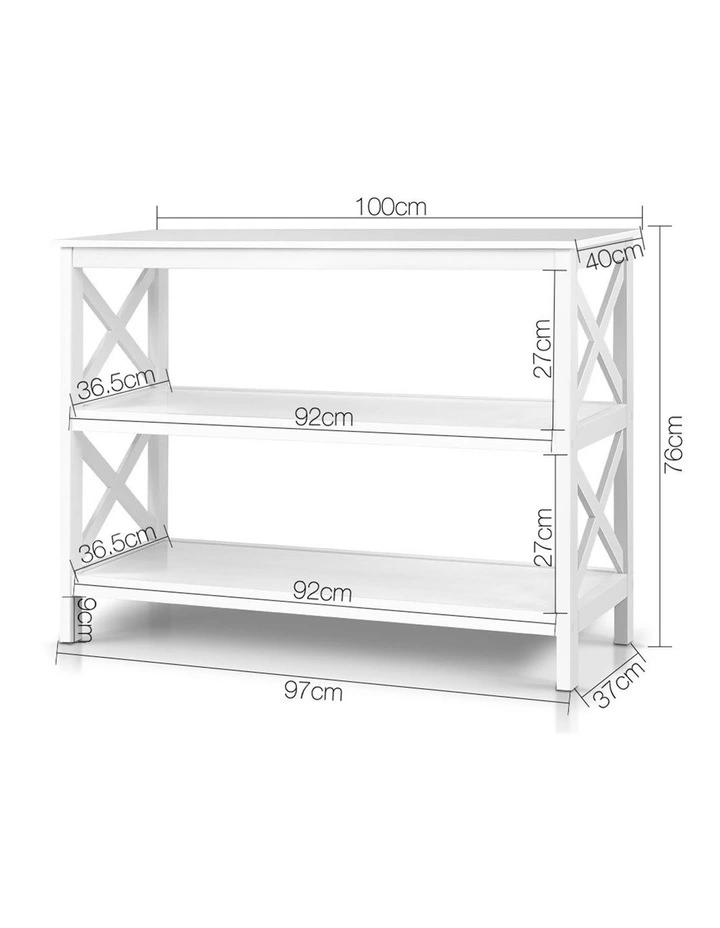 HOMFURN White 3-Tier Console Table 1cm image 3