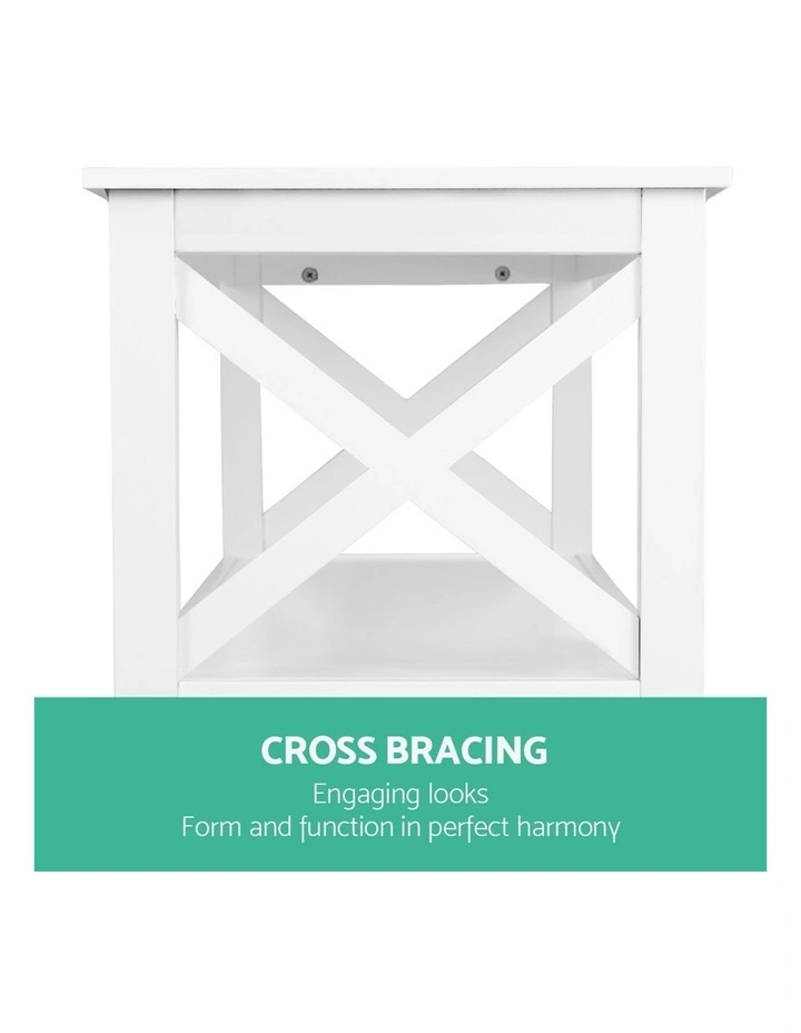 HOMFURN White 3-Tier Console Table 1cm image 5