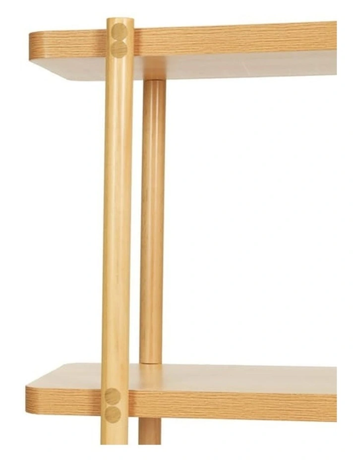 HOMFURN 92cm 2-Tier Console Table  Minimalist Design, Honeycomb Board, Pine Wood Legs, Pine Finish image 6