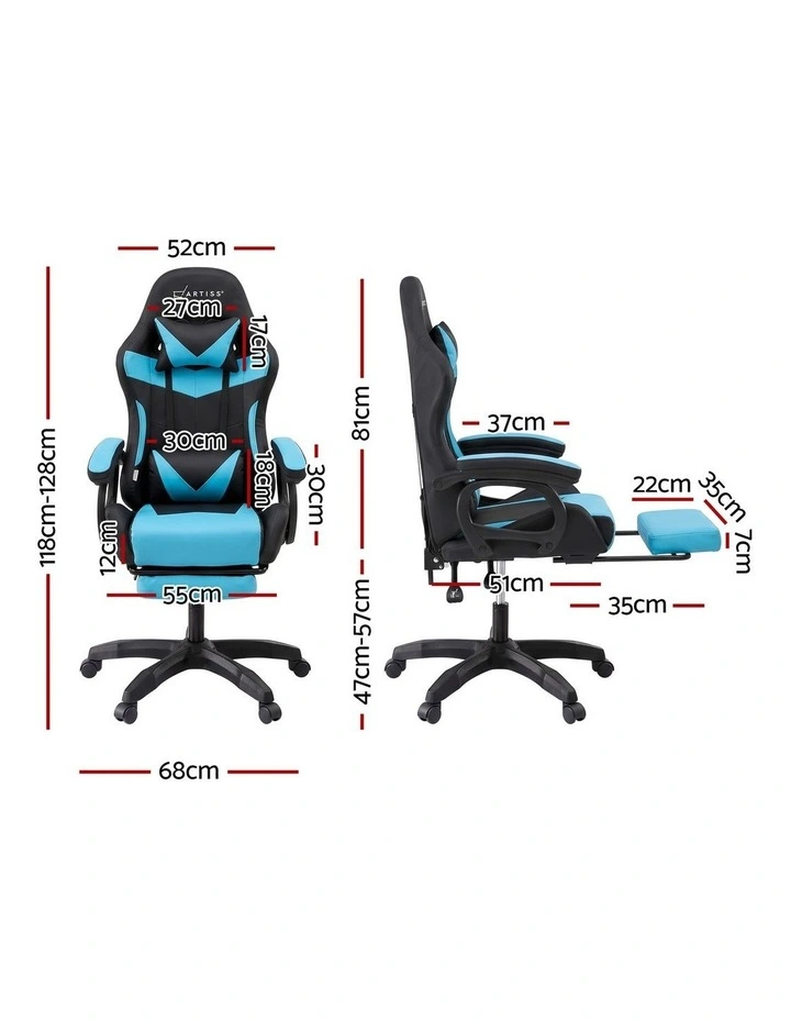 Artiss Gaming Office Chair with 8 Point Message Reline Ergonomic Blue image 2