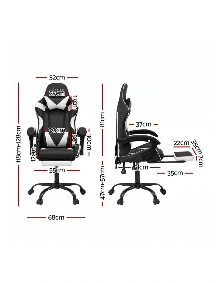 Artiss Ergonomic Gaming Office Chair with 2 Point Message Black image 2