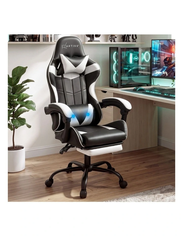 Artiss Ergonomic Gaming Office Chair with 2 Point Message Black image 6