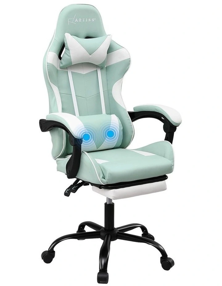 Artiss Ergonomic Gaming Office Chair with 2 Point Message Mint Green image 1