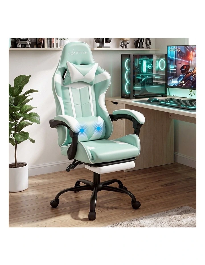 Artiss Ergonomic Gaming Office Chair with 2 Point Message Mint Green image 6