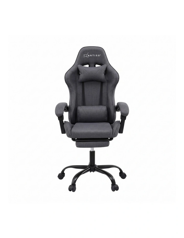 Artiss Gaming Office Chair Fabric Ergonomic with 2 Point Message Grey image 3
