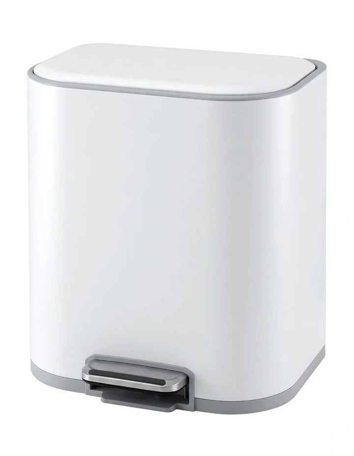 Cefito 20L Trash Bin Steel Pedal Bins Soft Close Kitchen Rubbish Waste Can White image 1