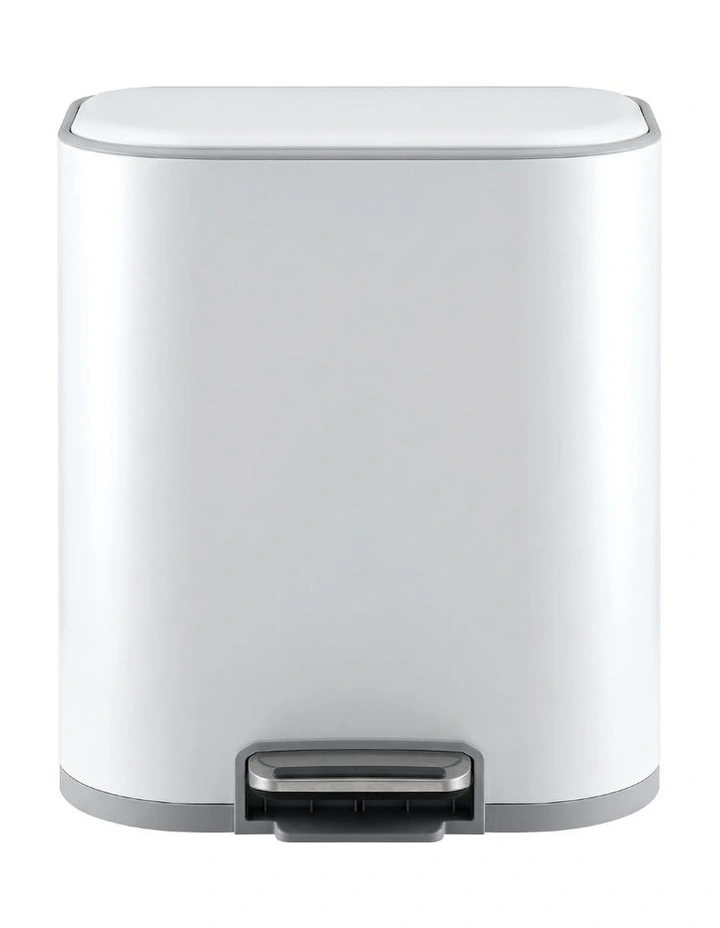 Cefito 20L Trash Bin Steel Pedal Bins Soft Close Kitchen Rubbish Waste Can White image 3