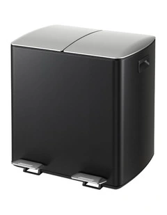 Cefito Pedal Bins Rubbish Bin Dual Compartment Waste Recycle Dustbins 40L Black