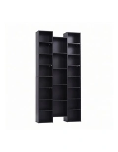 Artiss Bookshelf Display Shelves CD DVD Storage Rack Tall Bookcase Black