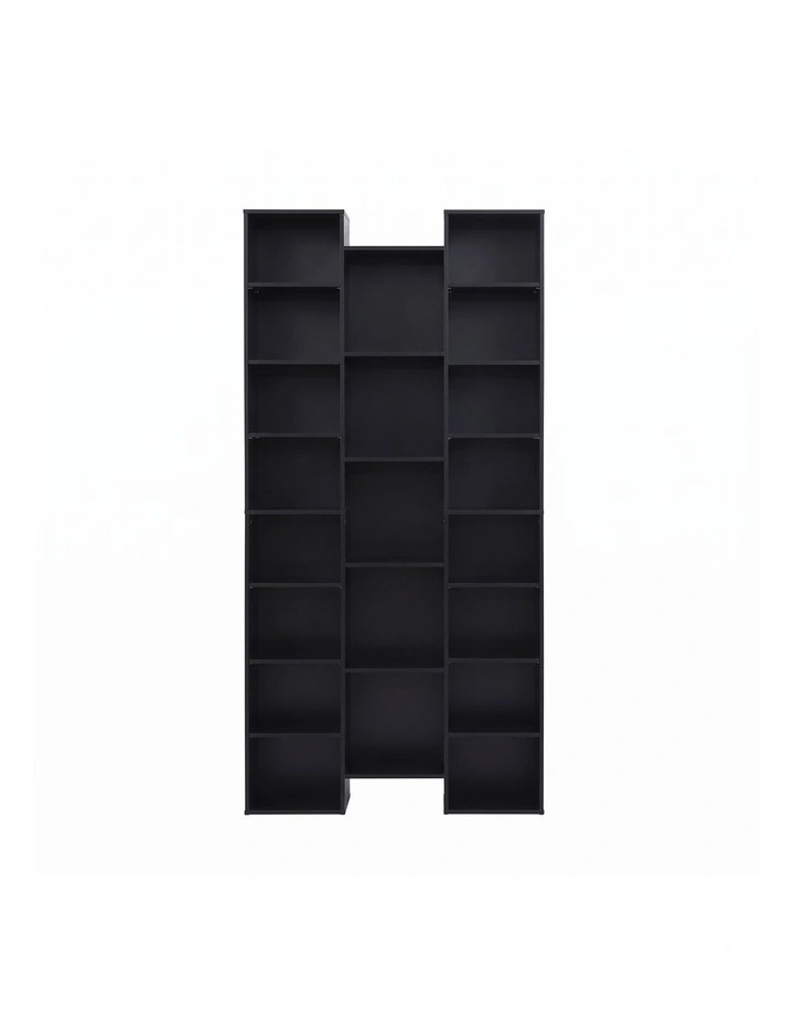 Artiss Bookshelf Display Shelves CD DVD Storage Rack Tall Bookcase Black image 3